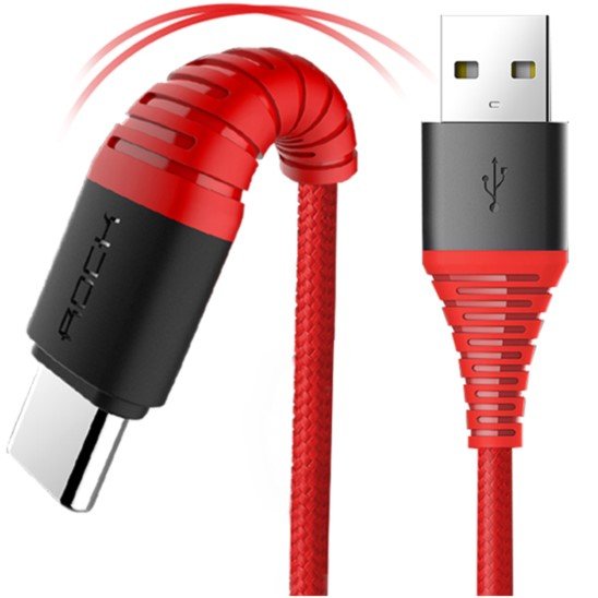 Kabel USB-C ROCK Typ C Wzmacniany Nylonowy 100cm