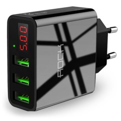 Ładowarka Sieciowa 3x USB ROCK LED 3,0A