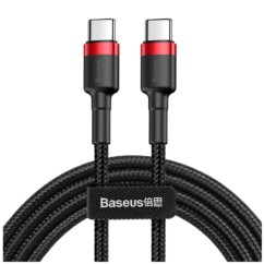 Kabel nylonowy Baseus Cafule 60W 2x USB-C PD 100cm