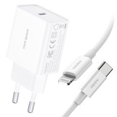 ROCK SPACE T12 Ładowarka Sieciowa USB-C PD Kabel