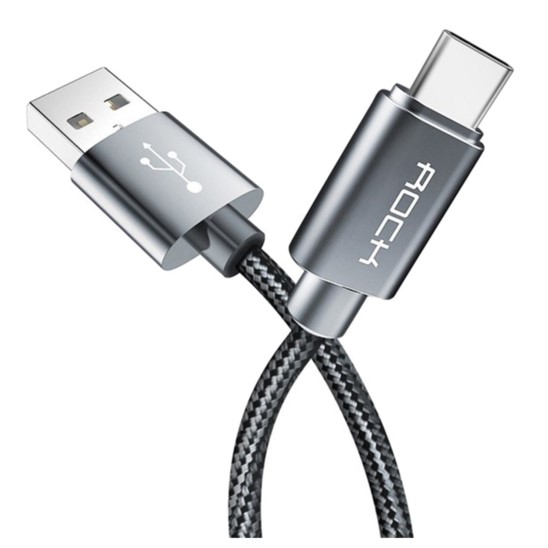 Kabel USB ROCK USB-C Typ C 100cm Nylonowy 100cm