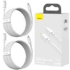 BASEUS 2x Kabel USB-C do Lightning PD 20W 1.5m