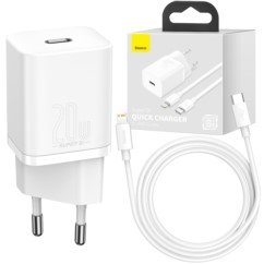 BASEUS Ładowarka sieciowa USB-C PD 20W + kabel