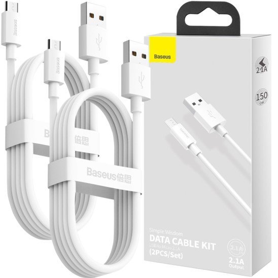 BASEUS Simple Wisdom 2x Kabel Micro-USB 2.1A 150cm