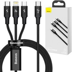 Kabel Baseus 3w1 Lightning USB-C Micro USB 20W PD