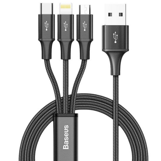 Kabel Baseus 3w1 Lightning USB-C Micro USB 3.5A