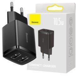 BASEUS Compact Ładowarka sieciowa 2x USB 10.5W