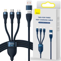Kabel Baseus 3w1 Lightning USB-C Micro USB 100W PD