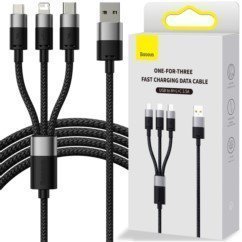 BASEUS StarSpeed Kabel 3w1 3.5A 1.2m czarny