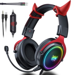 ONIKUMA X10 Devil Słuchawki gamingowe nauszne RGB