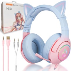 ONIKUMA K9 Cat Słuchawki gamingowe nauszne RGB